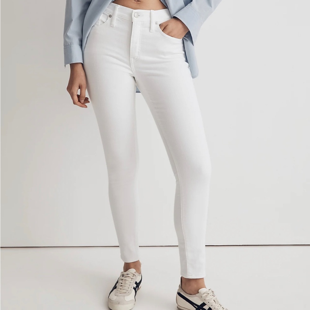 Madewell White Skinny Jeans (High Waisted)